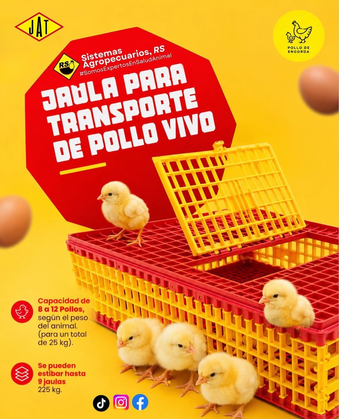 Jaula para transporte pollos